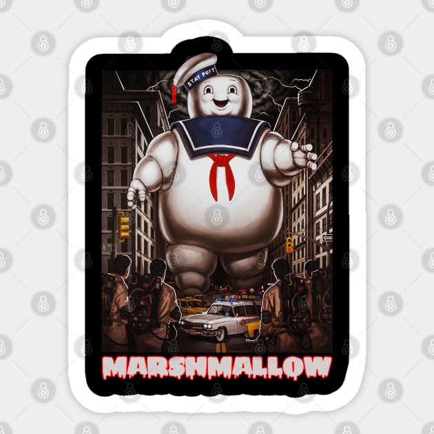 Stay-puft Marshmallow Sticker by THEVARIO